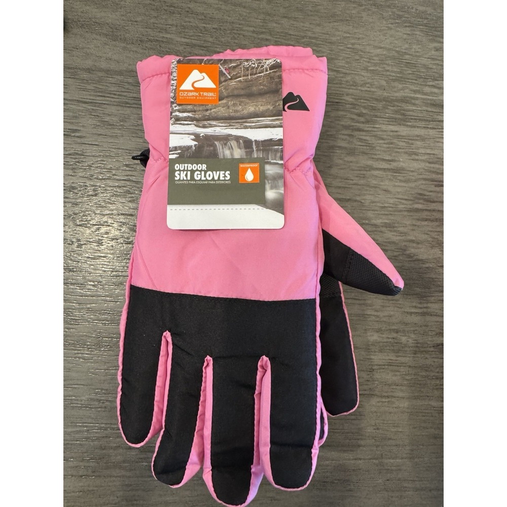 Ozark Trail Pink & Black girls S-M Winter Ski Gloves Insulated Cold Weather NEW